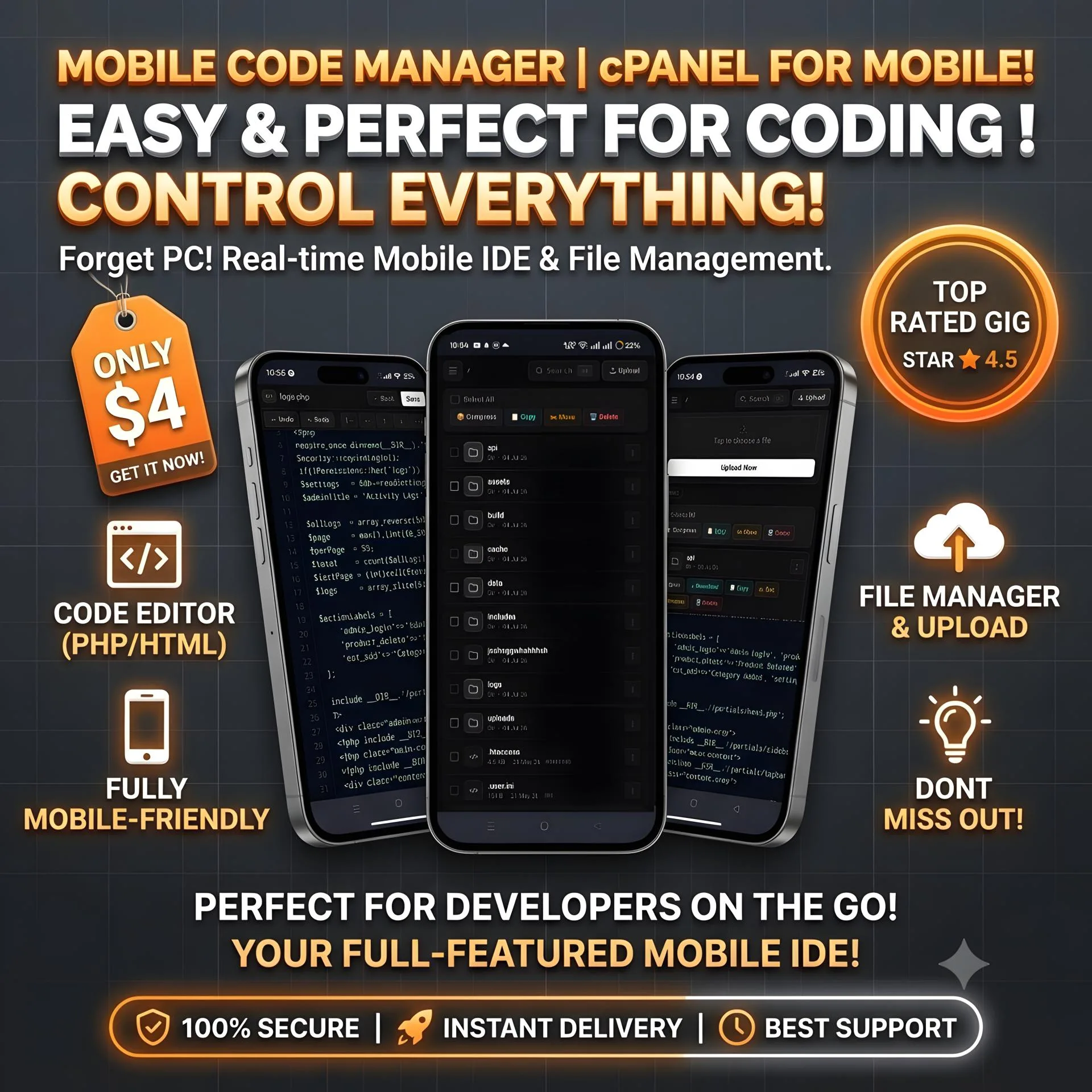 MobilePanel - Lightweight Mobile-Friendly cPanel File Manager Script