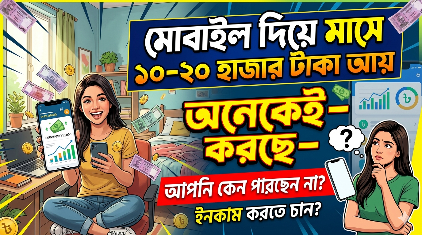 মোবাইল দিয়ে মাসে ১০ থেকে ২০ হাজার টাকা আয় করছেন অনেকে — আপনি কেন পারছেন না