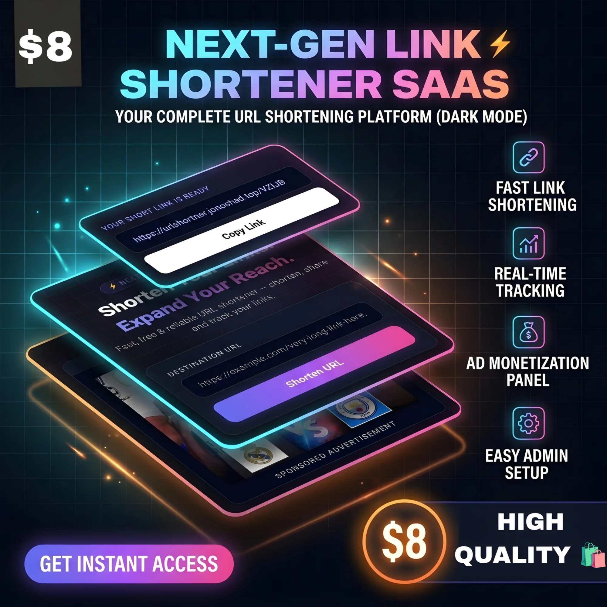HIGH QUALITY URL SHORTNER WEBSITE