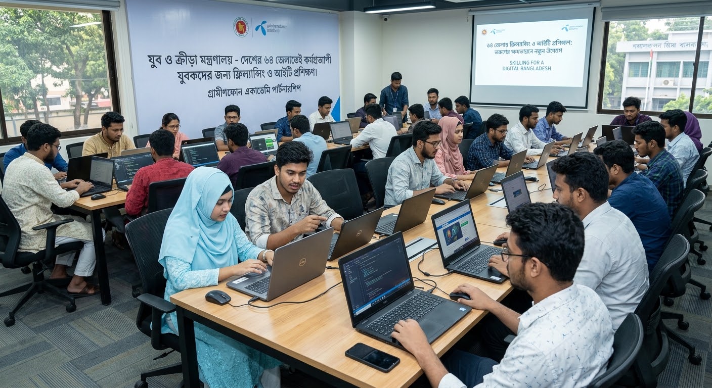 ৬৪ জেলায় ফ্রিল্যান্সিং ও আইটি প্রশিক্ষণ: তরুণের ক্ষমতায়নে নতুন উদ্যোগ