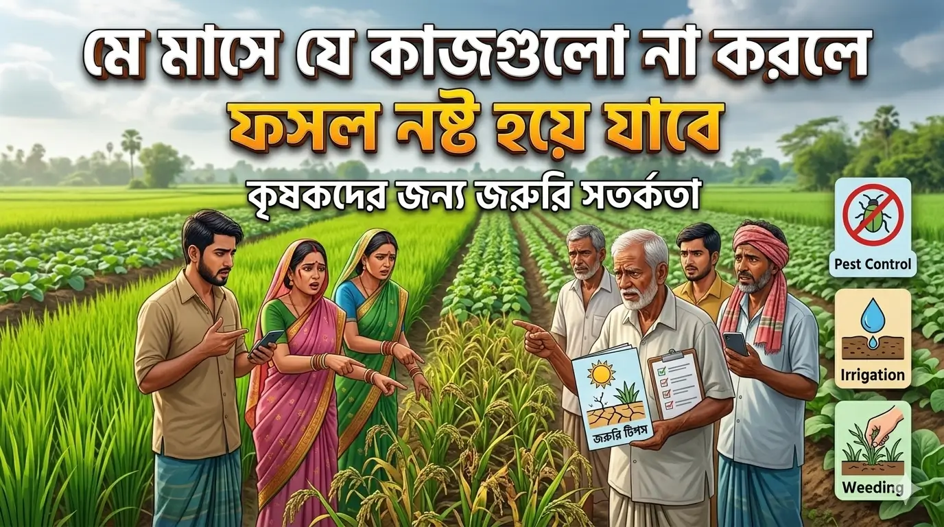 মে মাসে যে কাজগুলো না করলে ফসল নষ্ট হয়ে যাবে — কৃষকদের জন্য জরুরি সতর্কতা